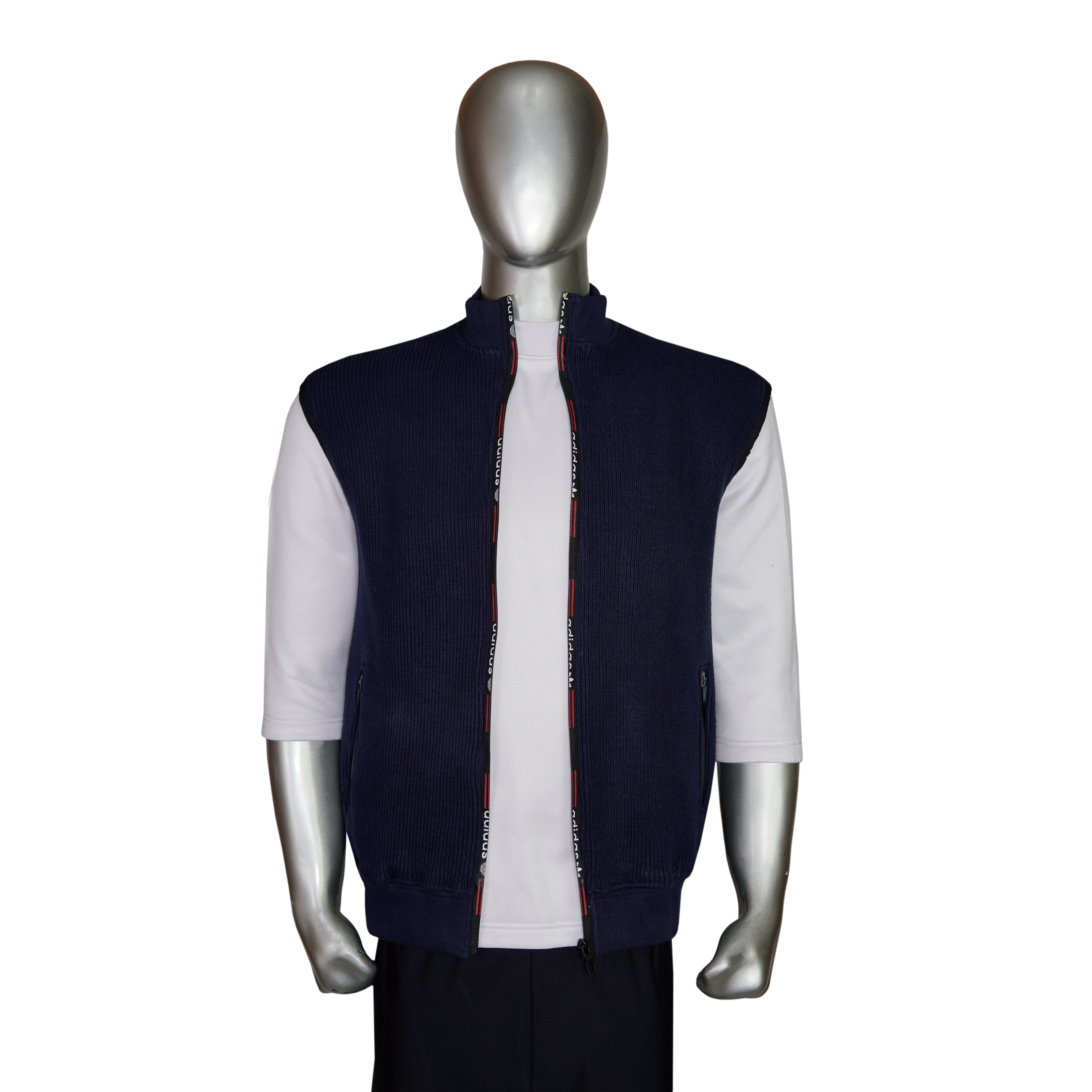 Men’s Full-Zip Sleeveless Rib Sweatshirt