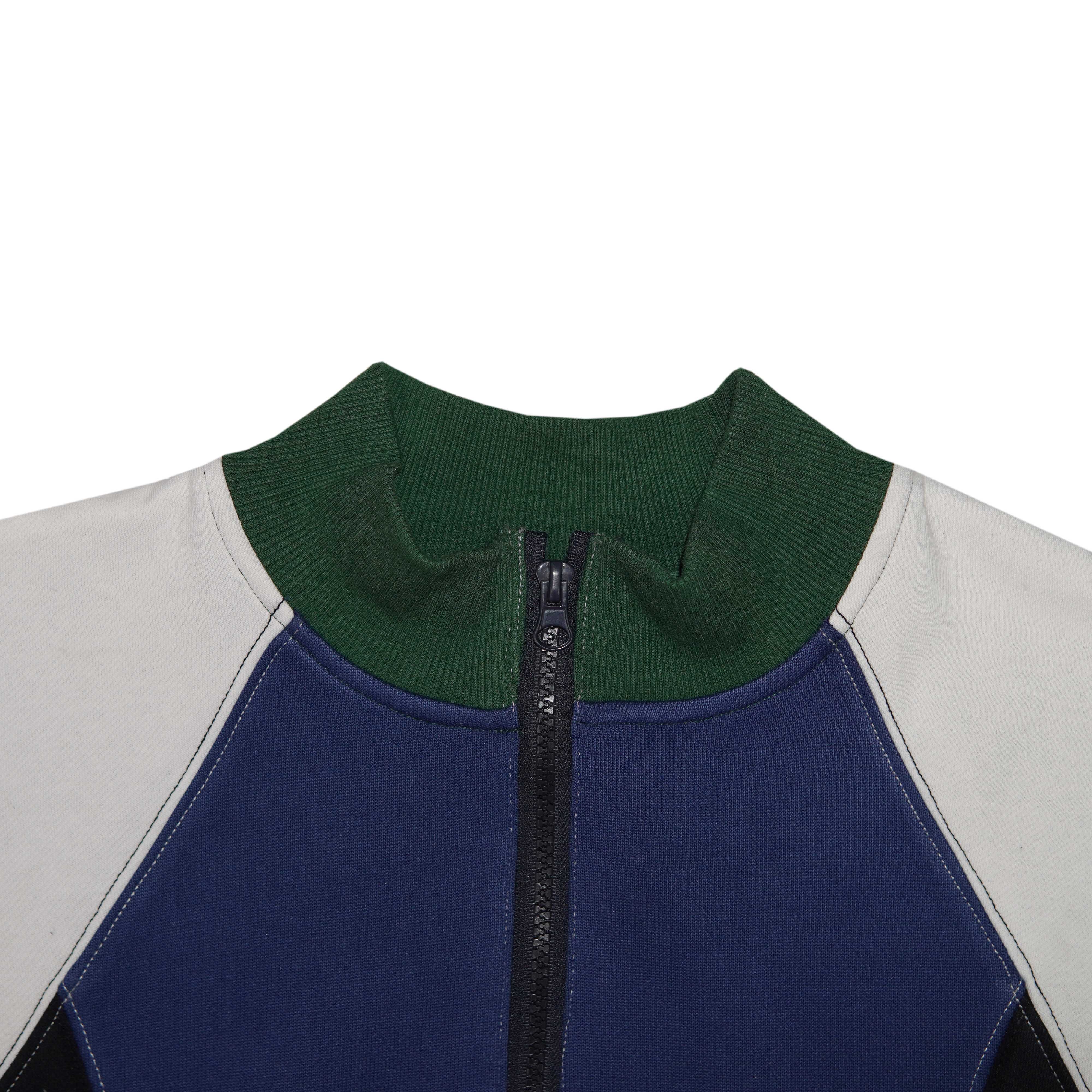 Full Zip Long Sleeve Multi Panal Sweatshirt