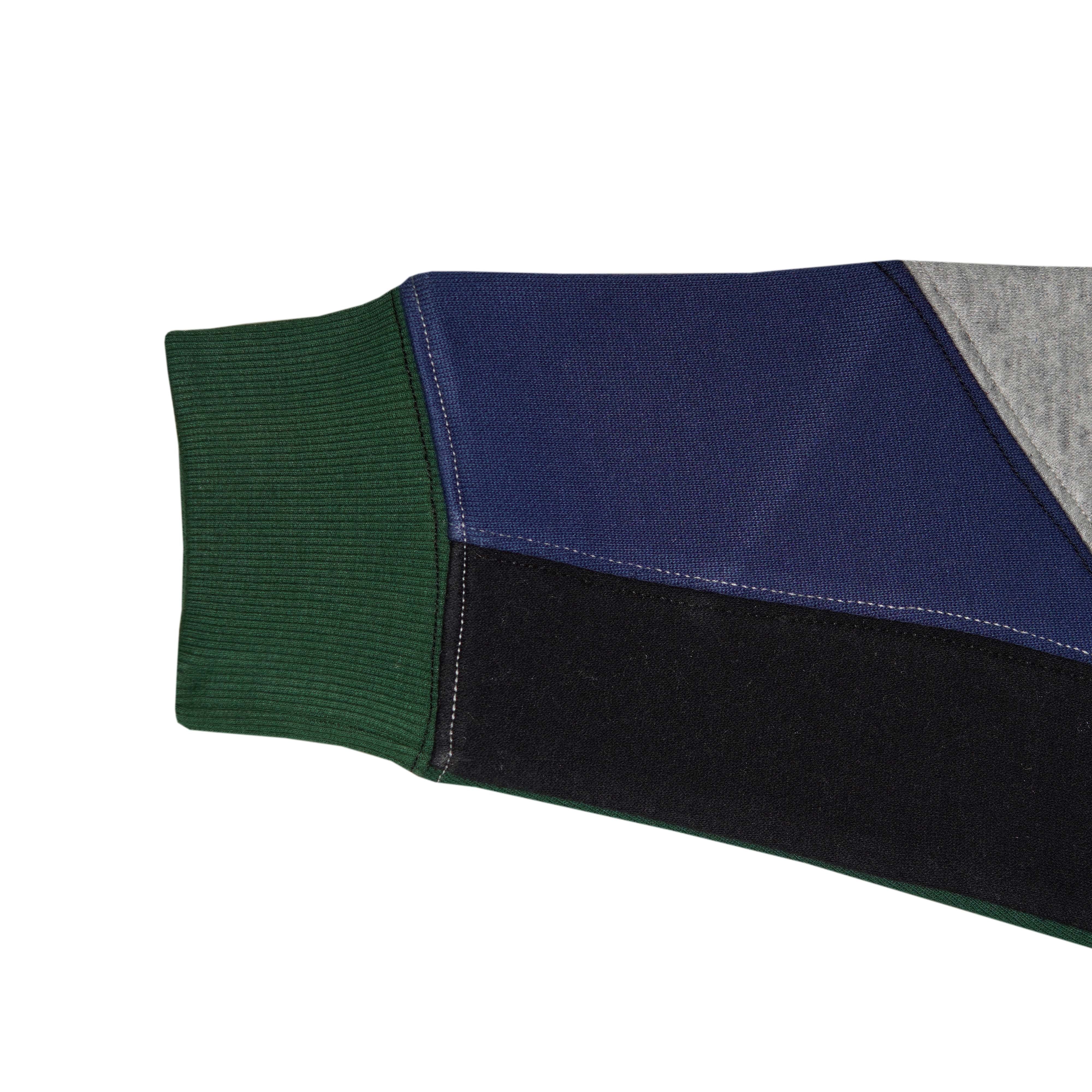 Full Zip Long Sleeve Multi Panal Sweatshirt