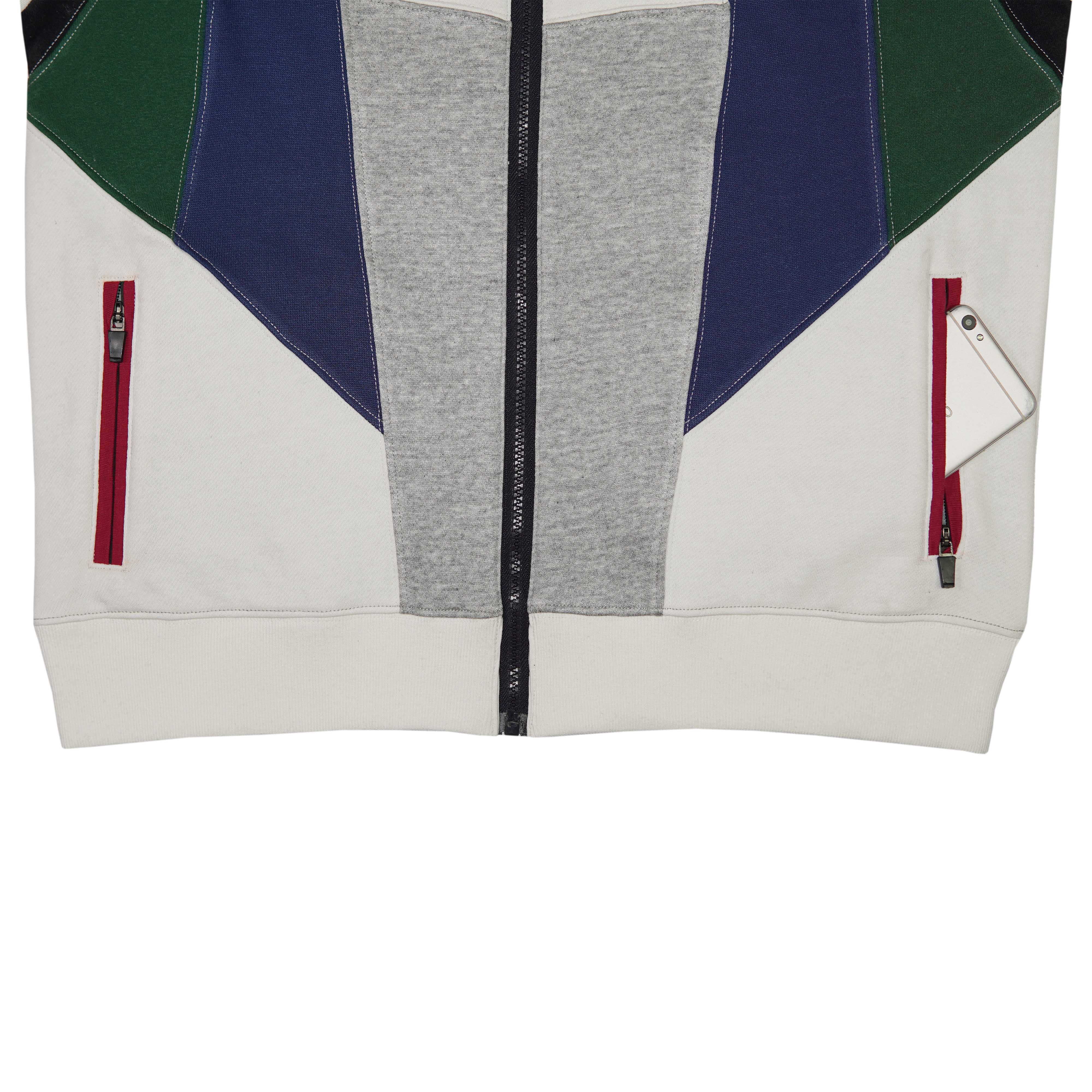 Full Zip Long Sleeve Multi Panal Sweatshirt