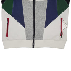 Full Zip Long Sleeve Multi Panal Sweatshirt