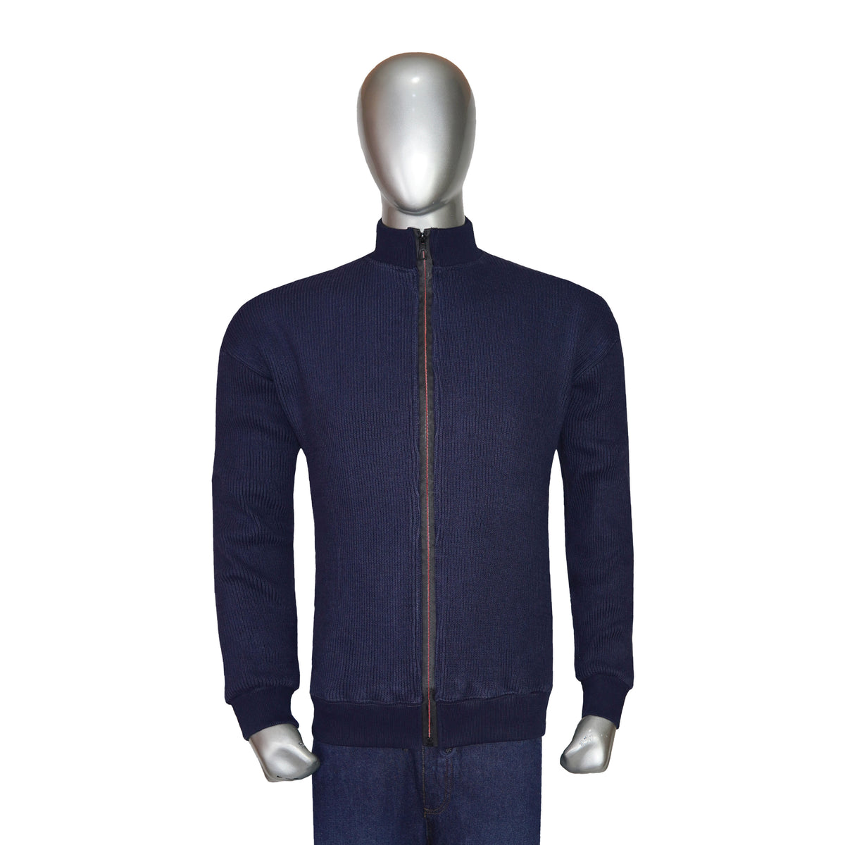 Men’s Full Zip Long Sleeve Rib Sweatshirt