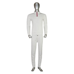 Quarter Zip Long Sleeve Rib Sweatshirt with Rib Trouser