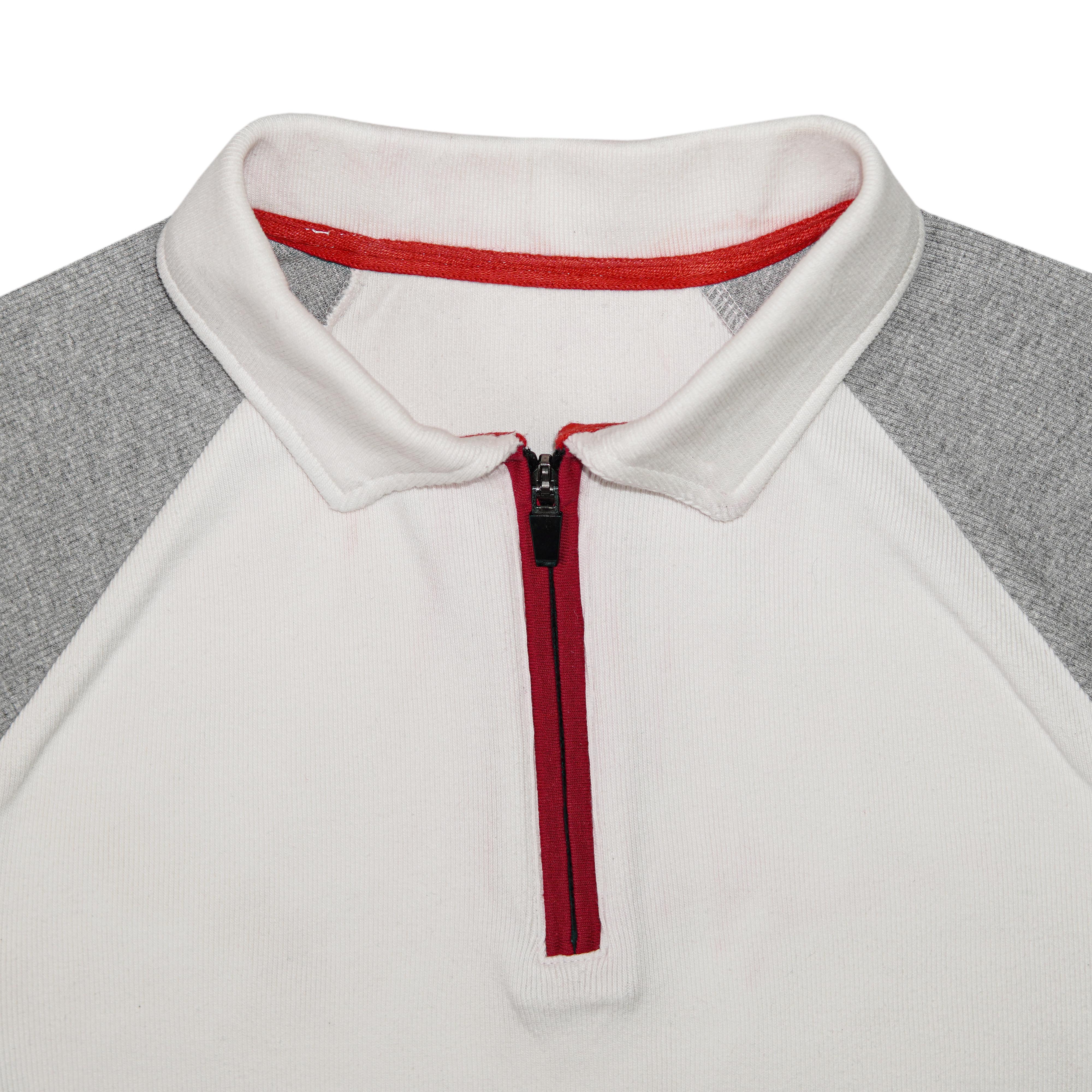 Men’s Raglan Sleeve Zip Polo Shirt with Side Panel