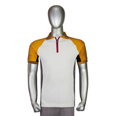 Men’s Raglan Sleeve Zip Polo Shirt with Side Panel