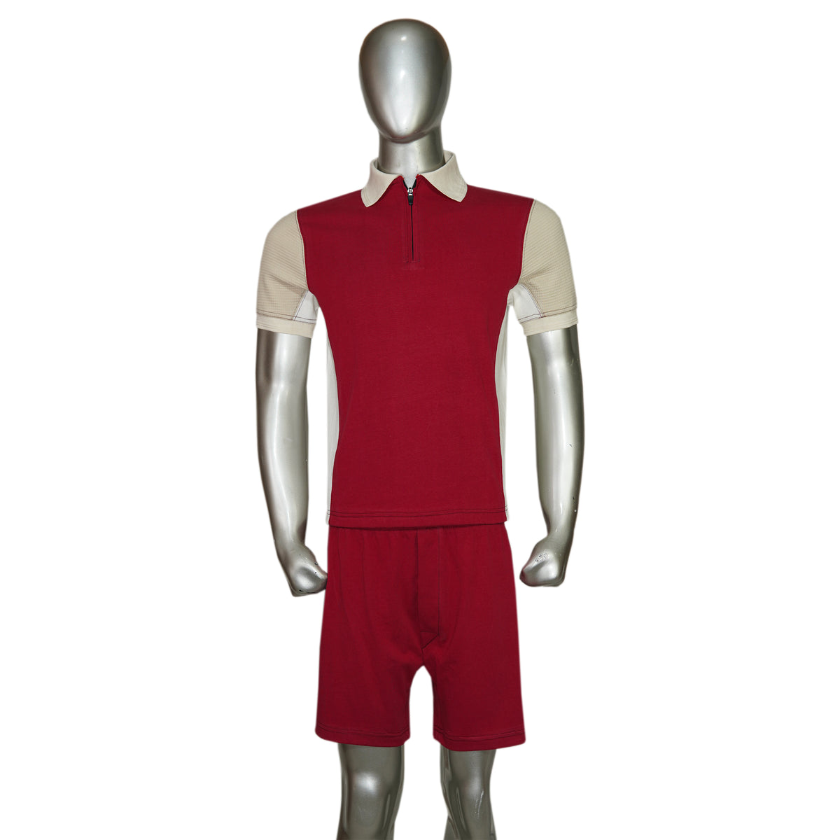 Contrast Sleeve Side Panel Polo-Shirt With Short Tracksuit