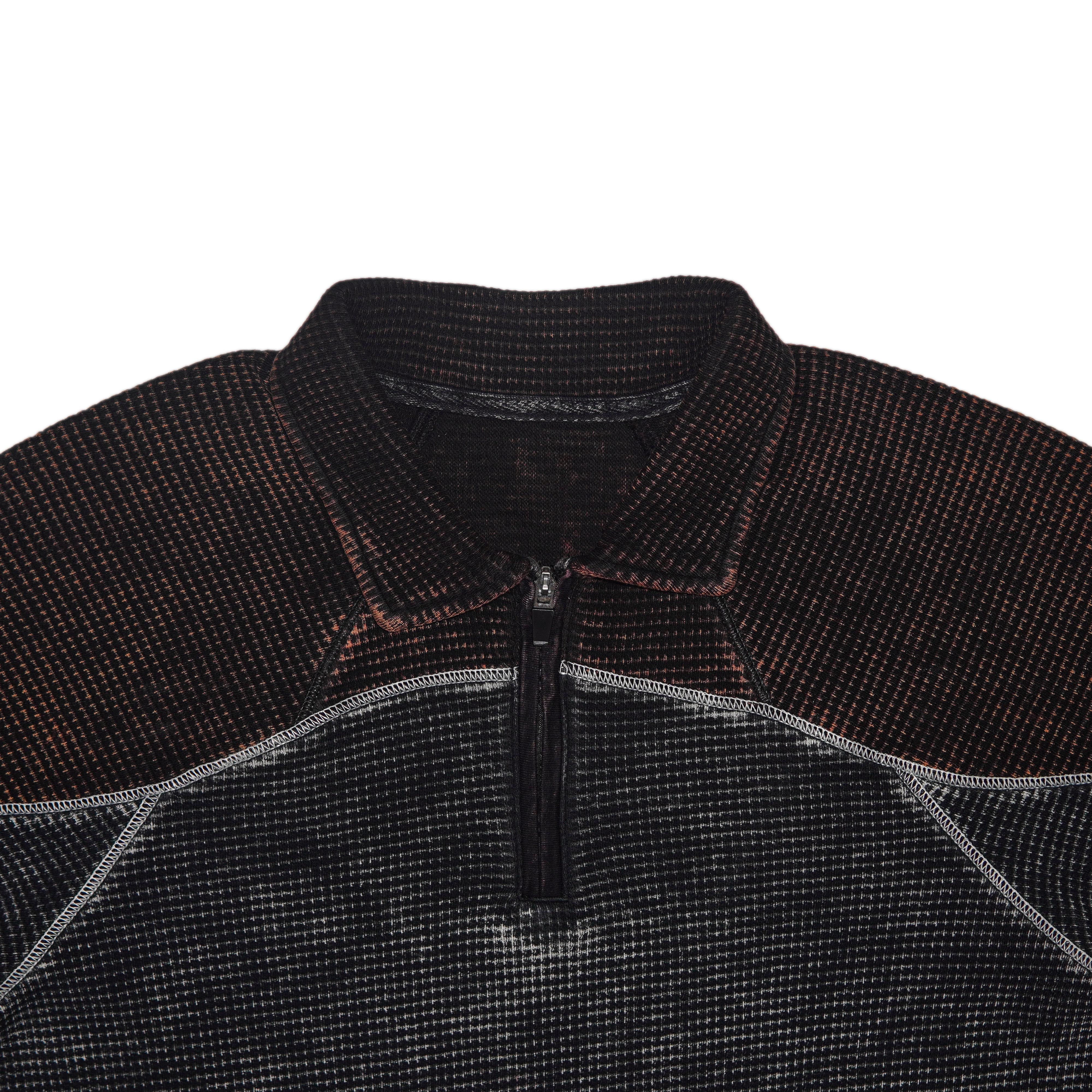 Thermal Contrast Vintage Wash Polo Shirt With Same Collar