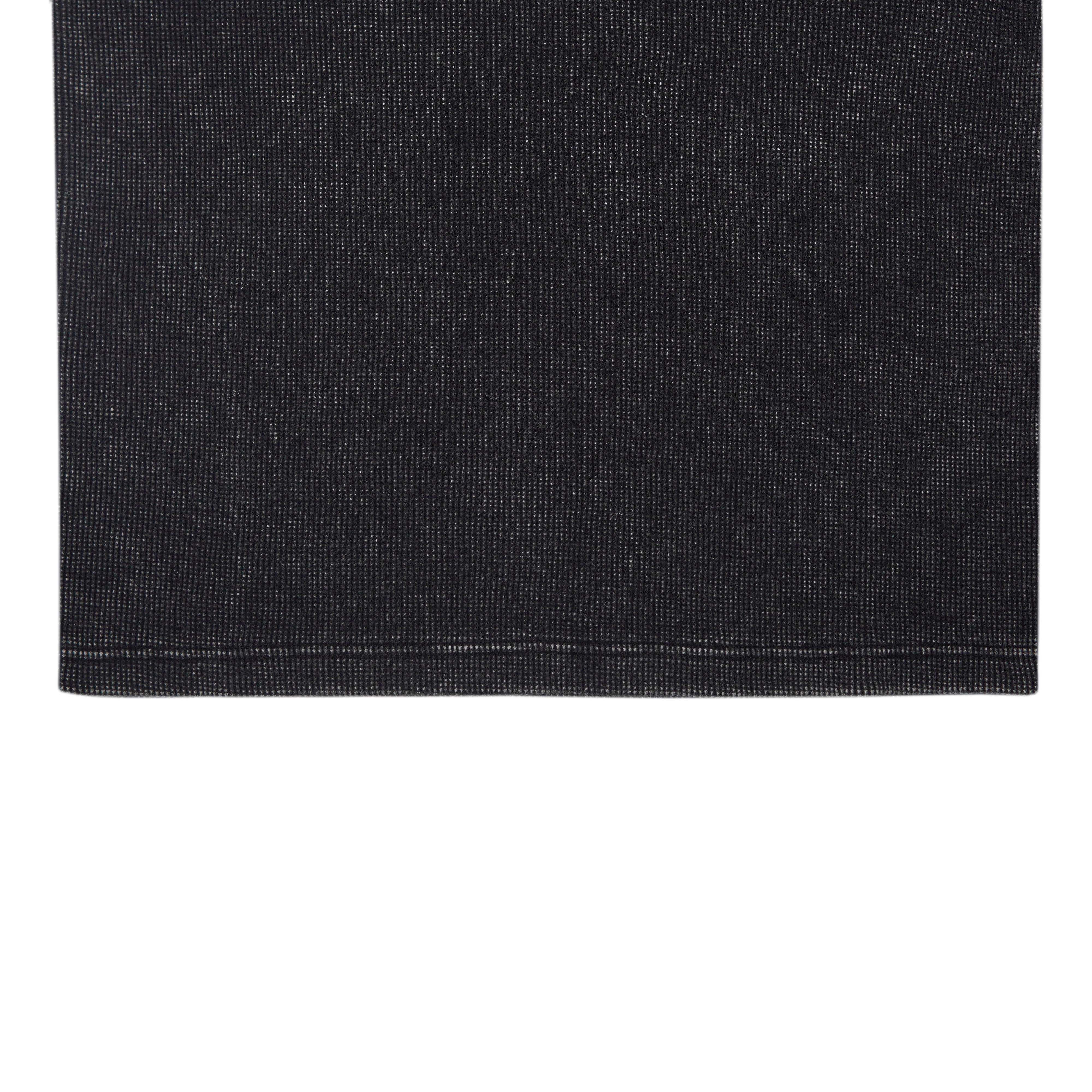 Thermal Contrast Vintage Wash Polo Shirt With Knitted Collar