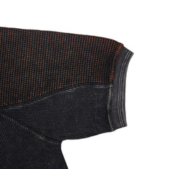 Thermal Contrast Vintage Wash Polo Shirt With Knitted Collar