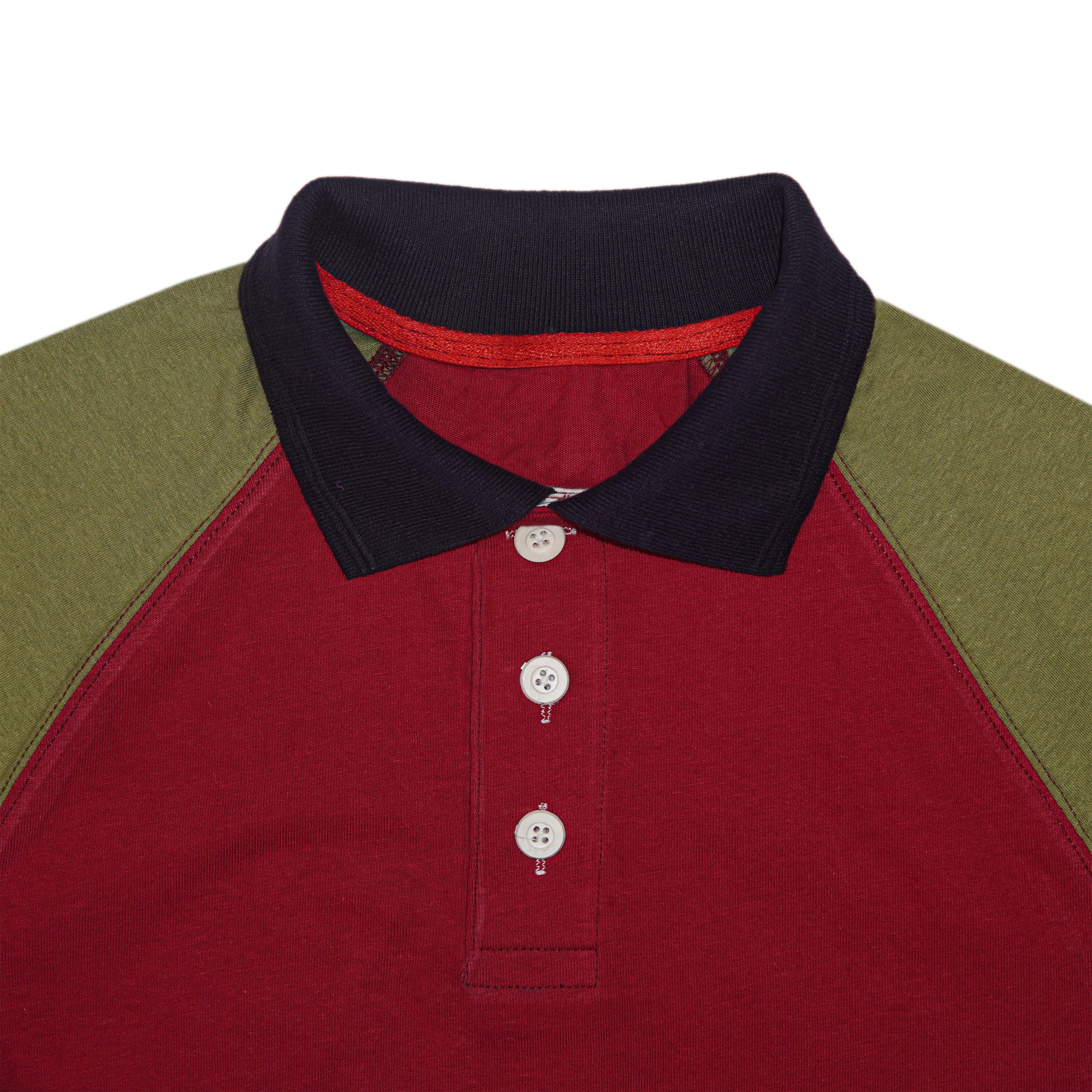 S/J Side Panal Raglan Polo Shirt