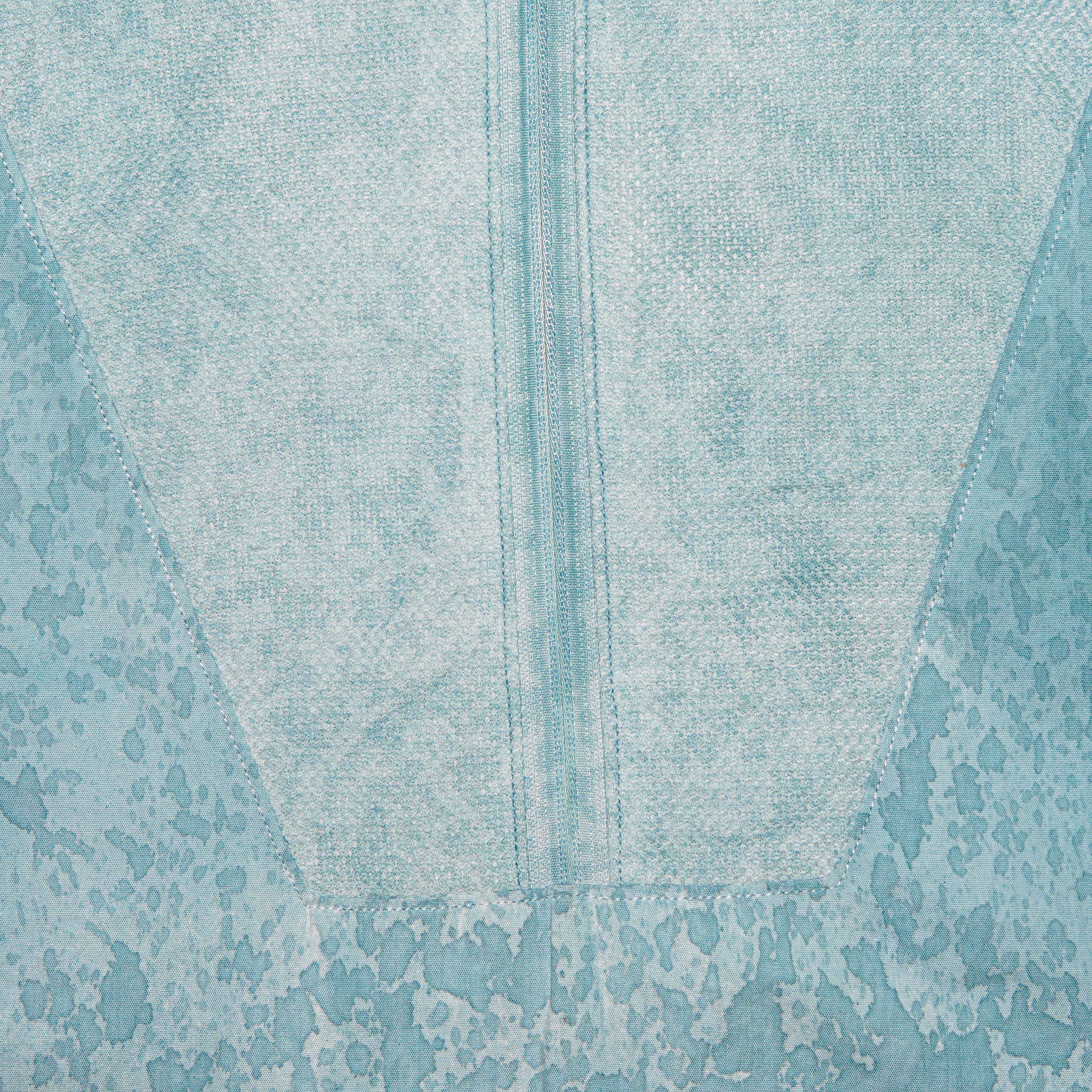 Mesh Fabric Quarter-Zip Long-Sleeve Fancy Kurta