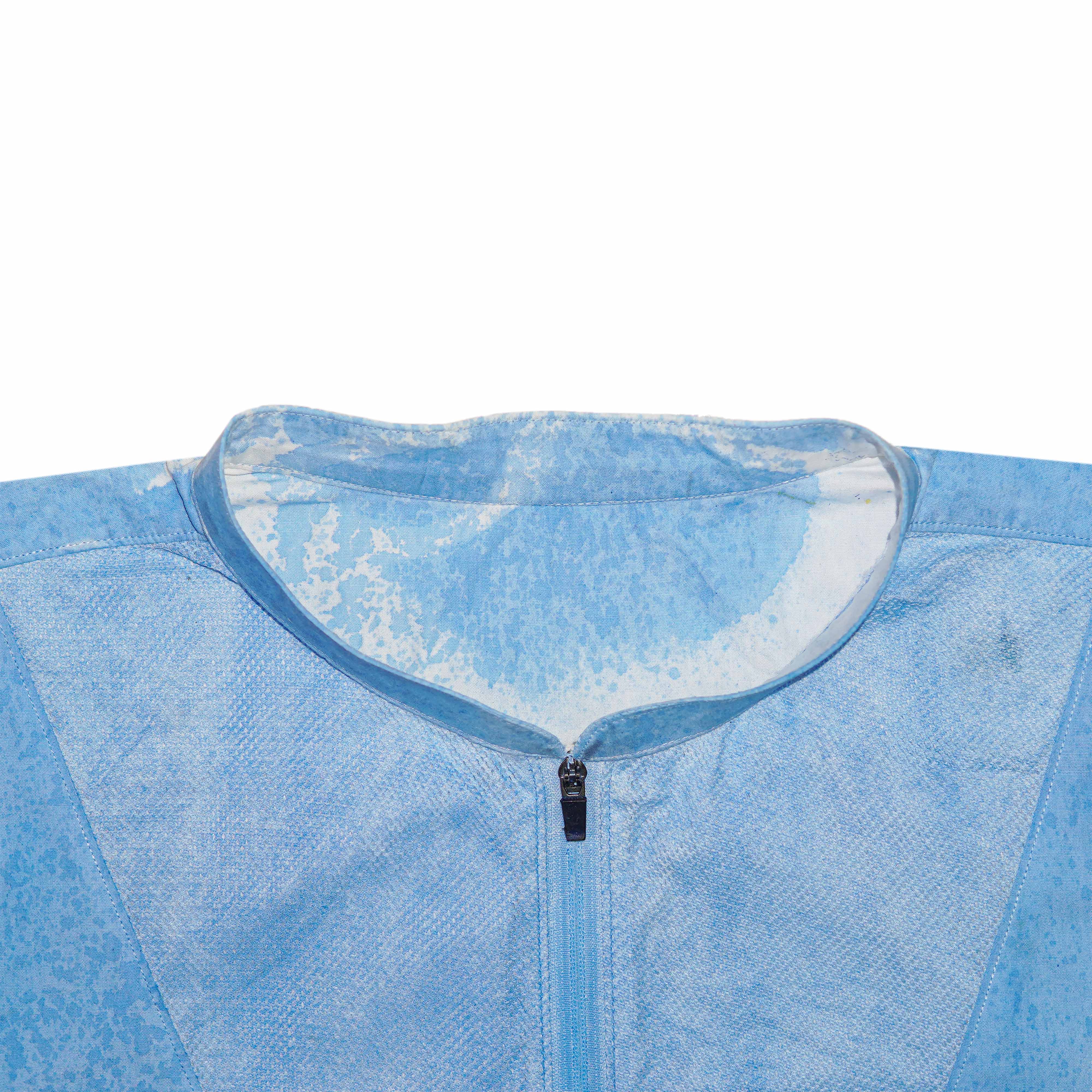 Mesh Fabric Quarter-Zip Short-Sleeve Fancy Kurta