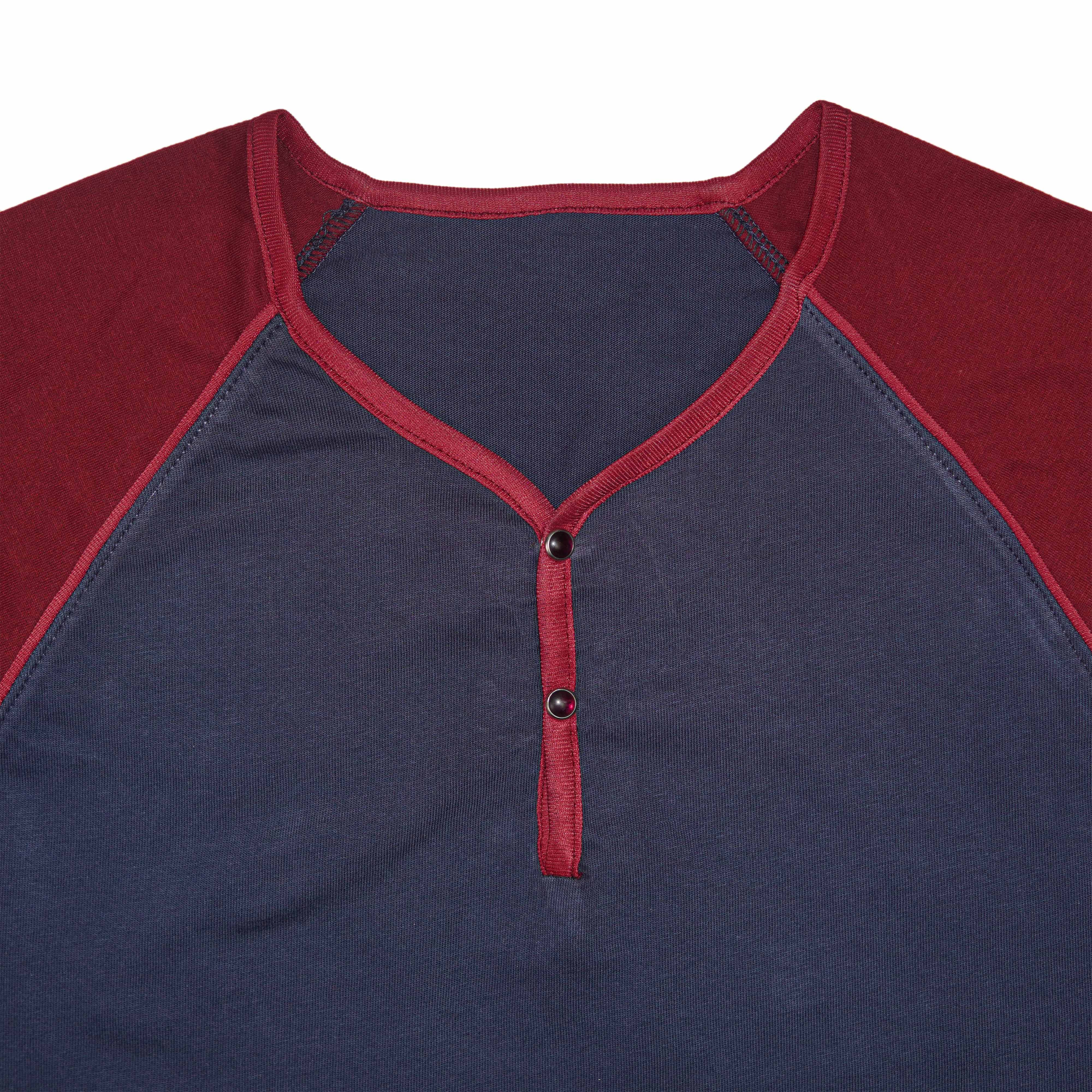 Y-Neck Raglan Short Sleeve T-Shirt