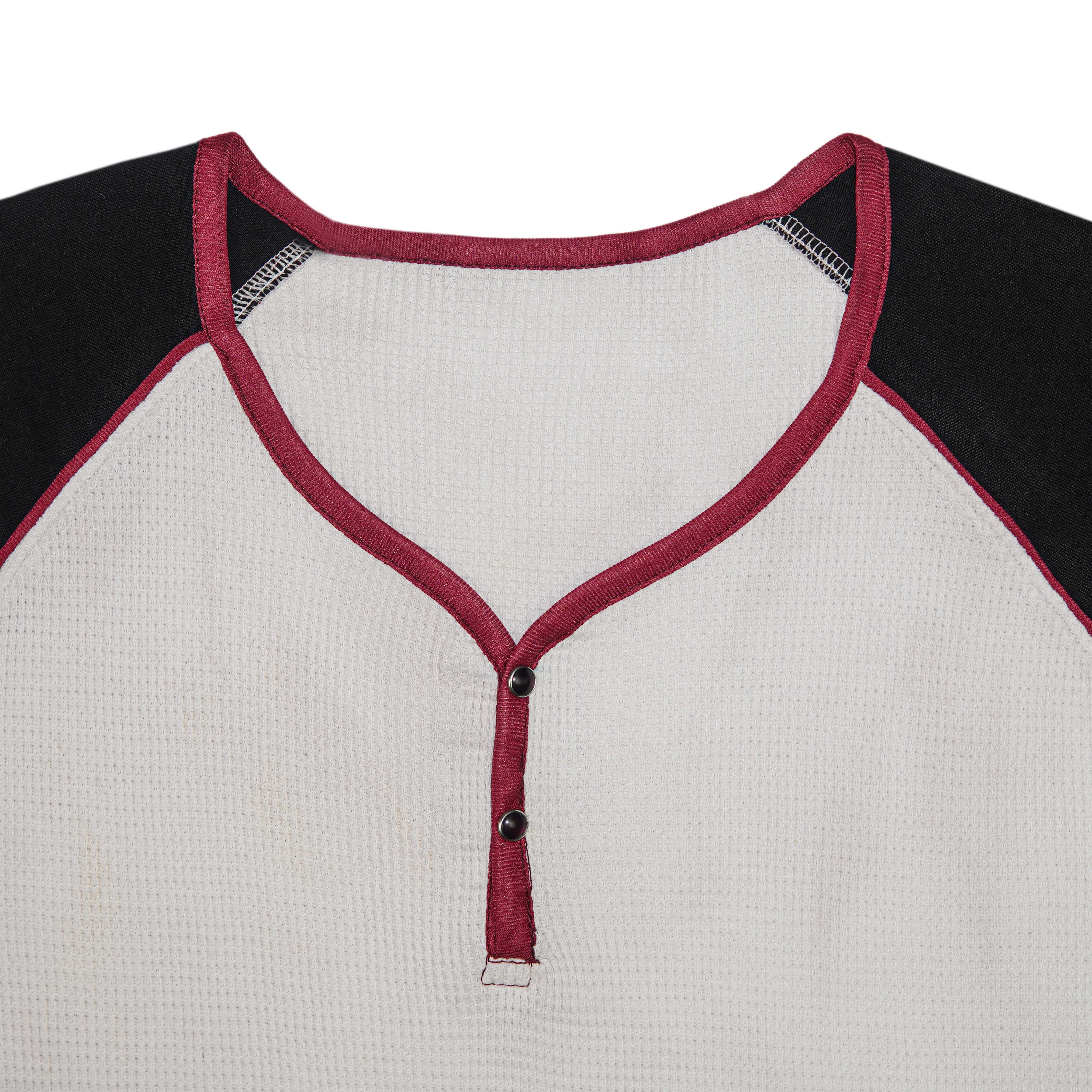 Y-Neck Raglan Long Sleeve Thermal T-Shirt