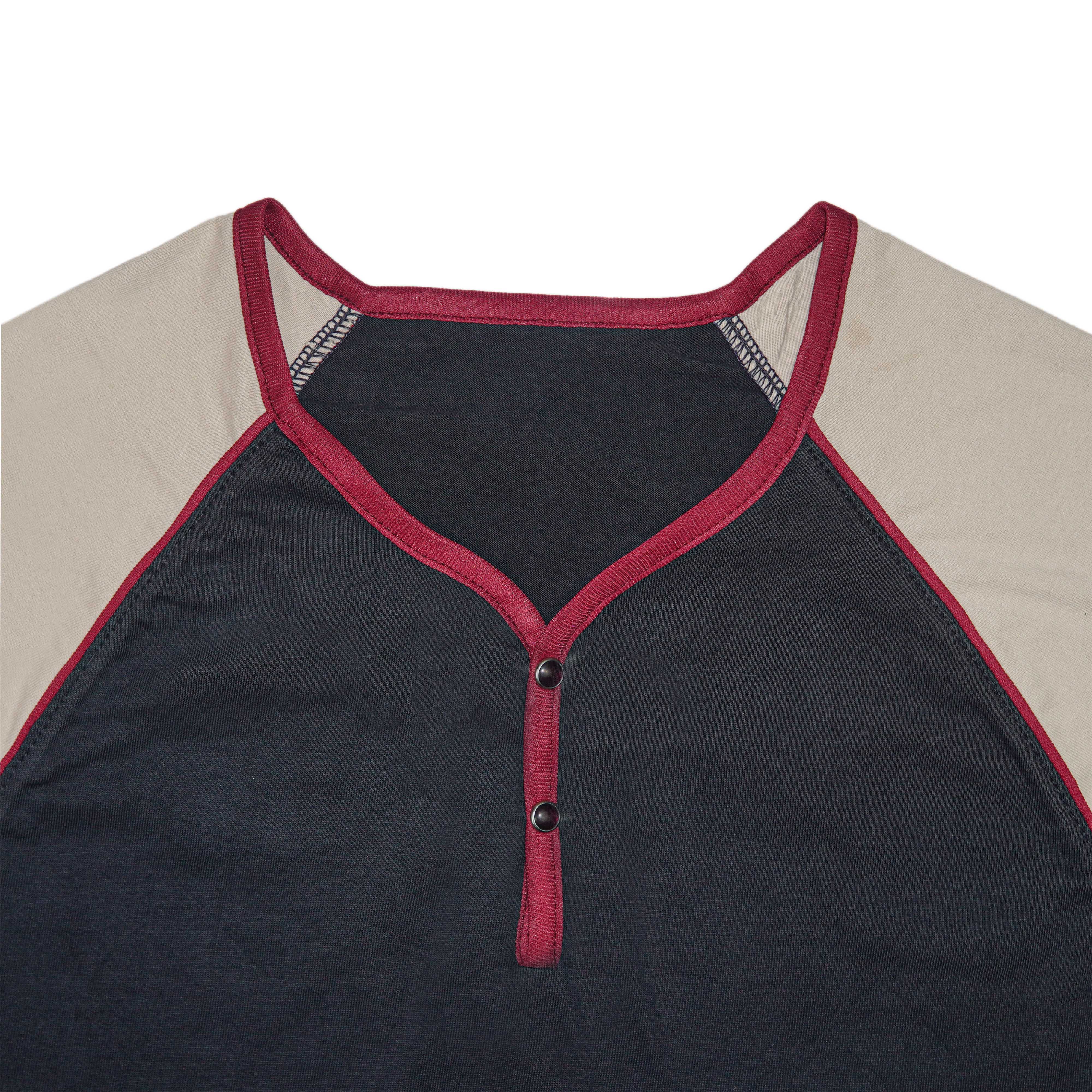 Y-Neck Raglan Short Sleeve T-Shirt