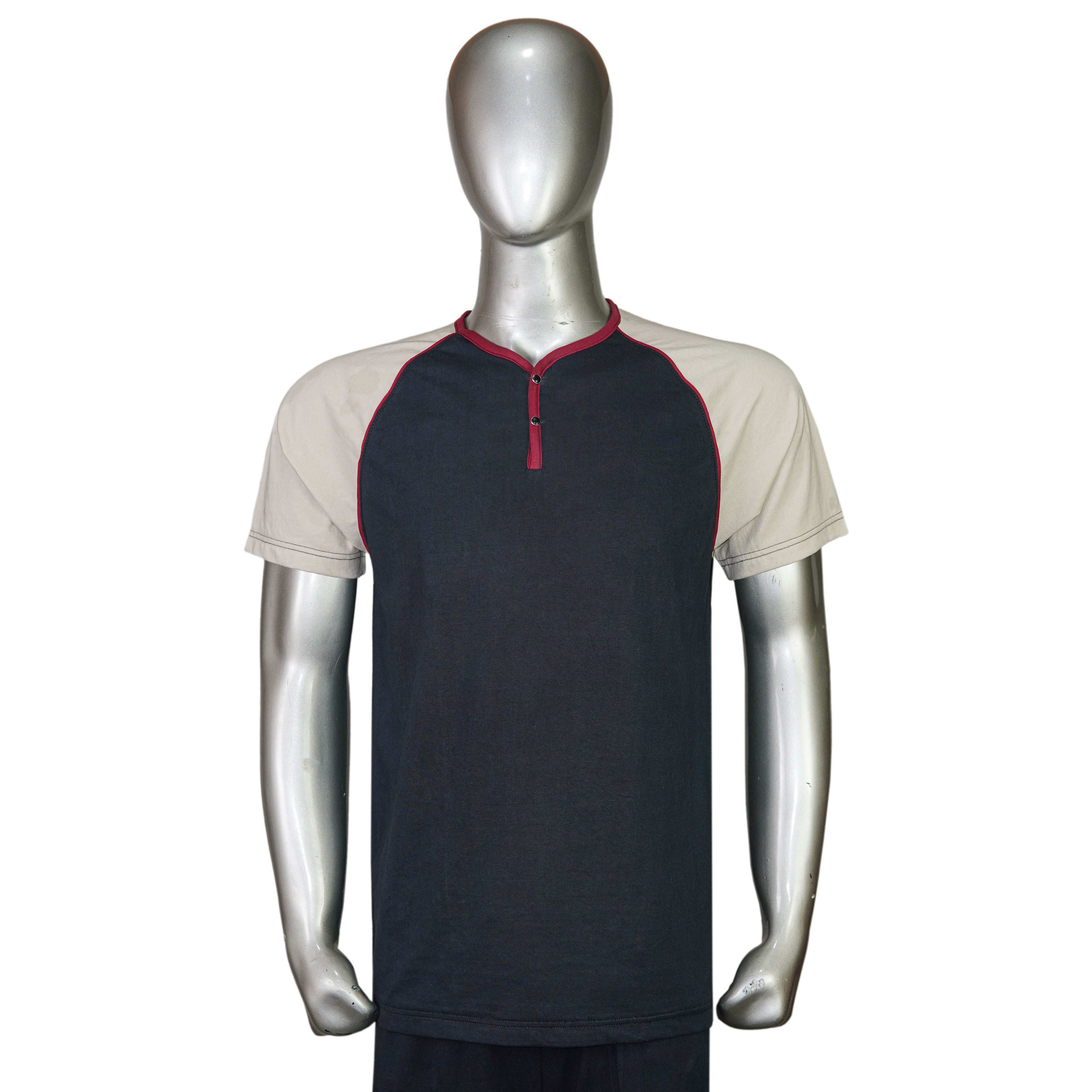 Y-Neck Raglan Short Sleeve T-Shirt