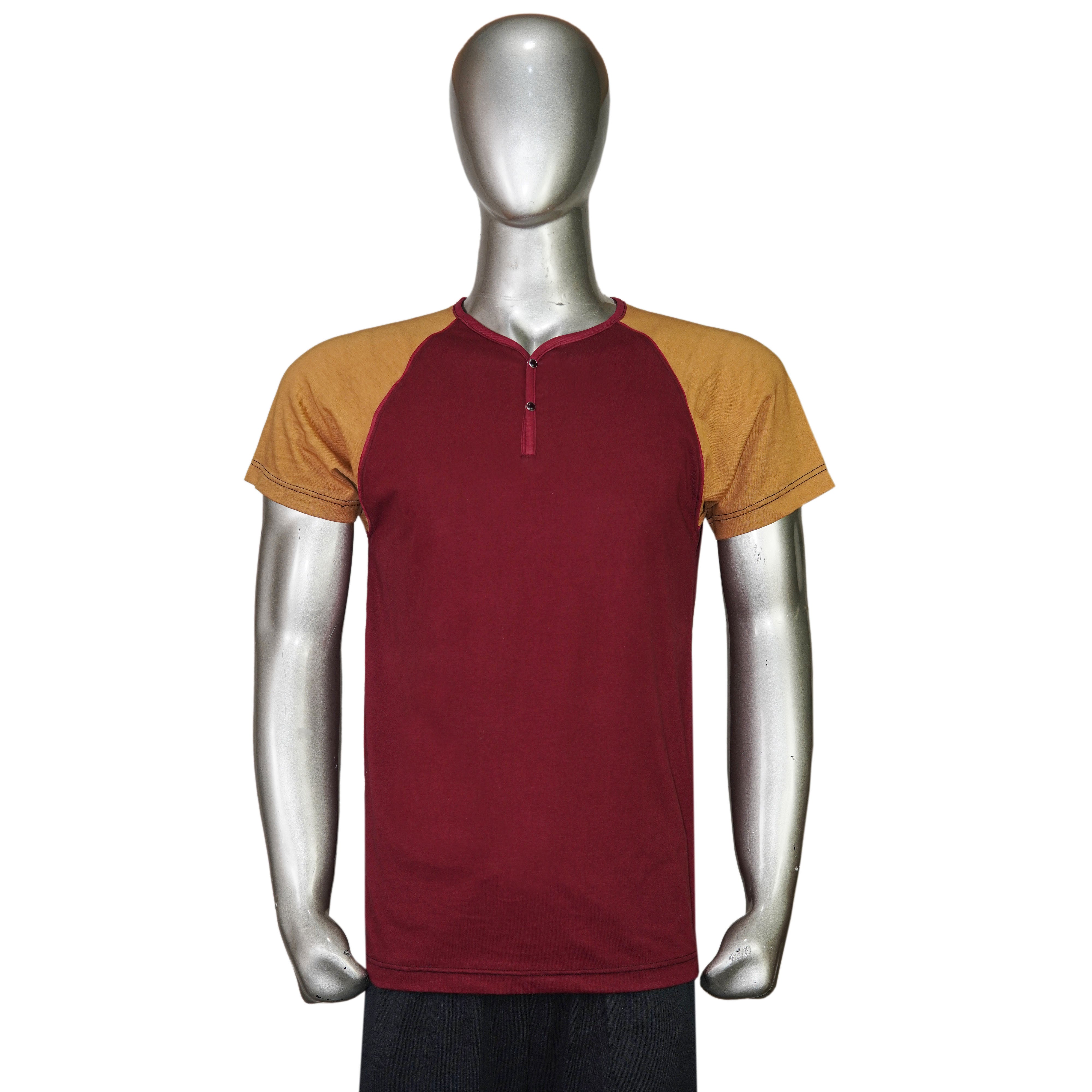 Y-Neck Raglan Short Sleeve T-Shirt