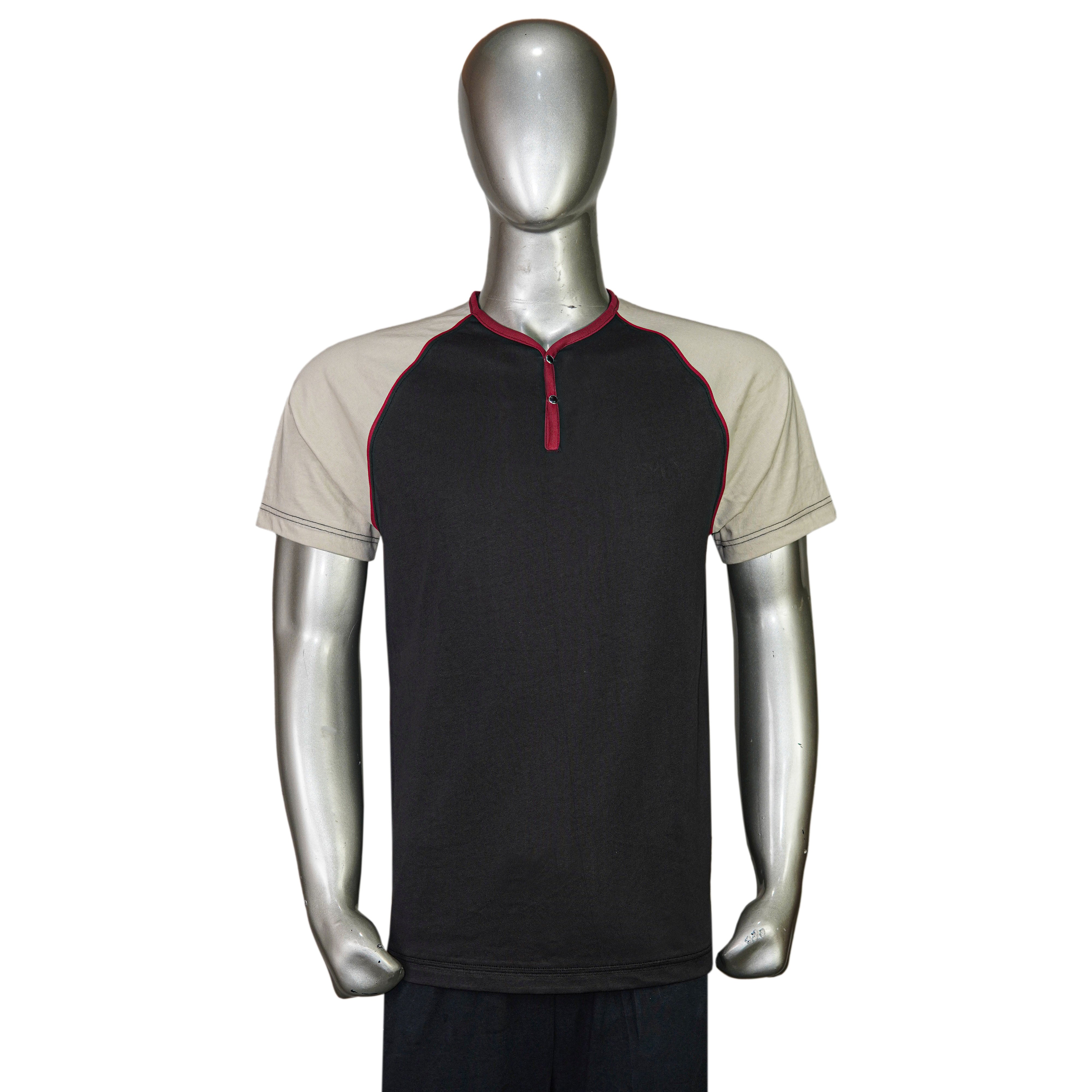 Y-Neck Raglan Short Sleeve T-Shirt