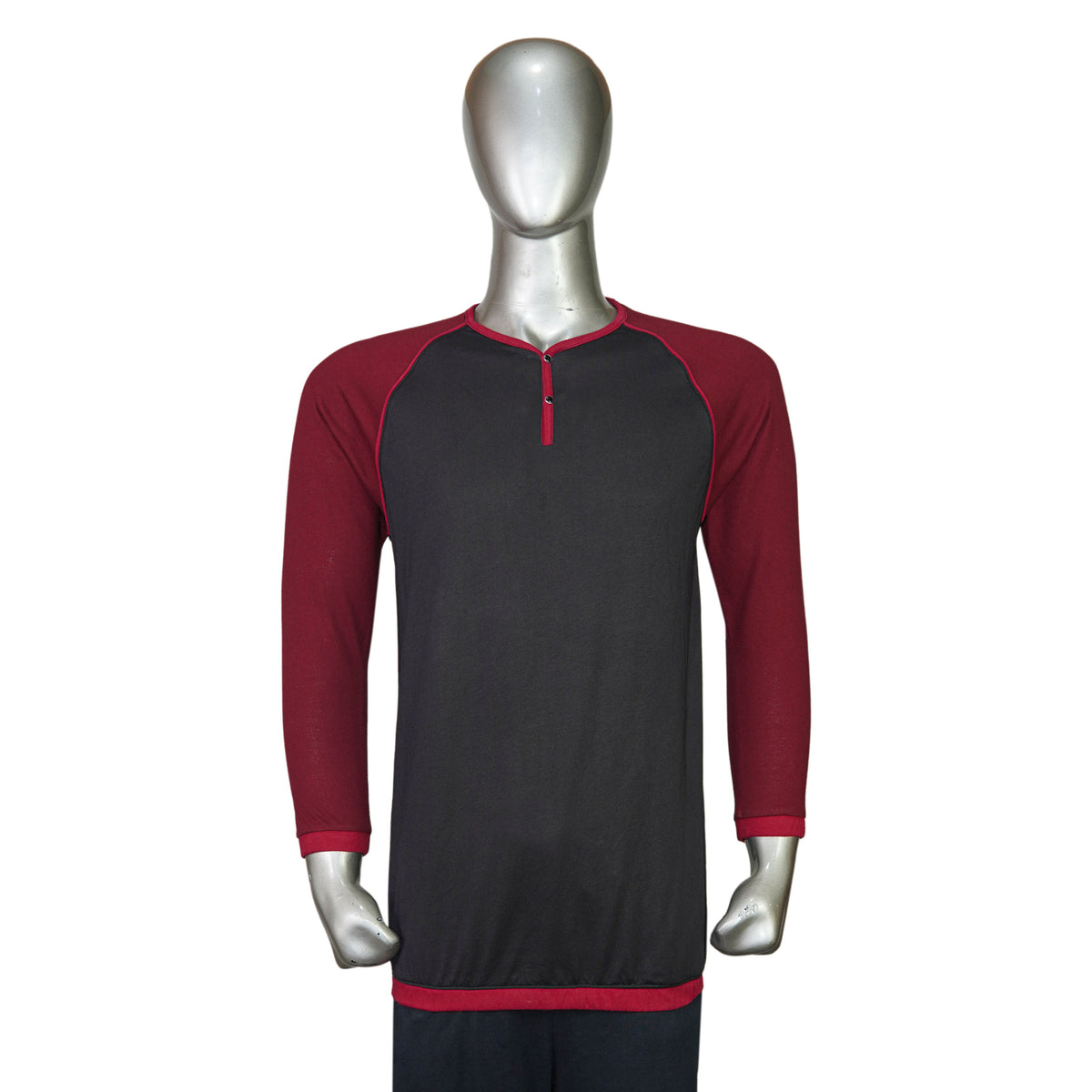 Y-Neck Raglan Long Sleeve T-Shirt