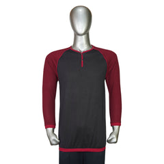 Y-Neck Raglan Long Sleeve T-Shirt