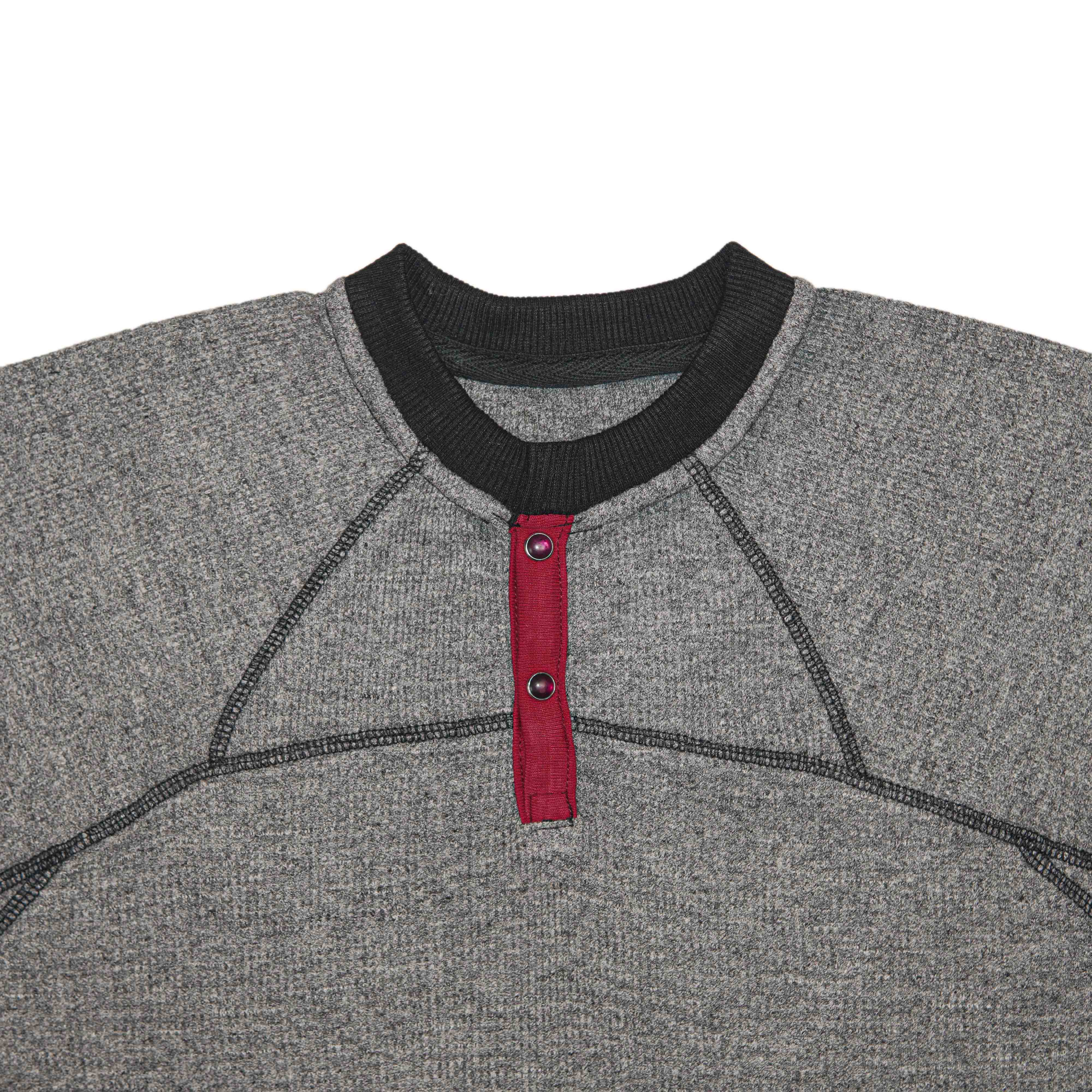 Thermal 2-Button Henley Raglan Short Sleeve T-Shirt