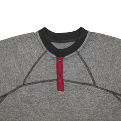 Thermal 2-Button Henley Raglan Short Sleeve T-Shirt