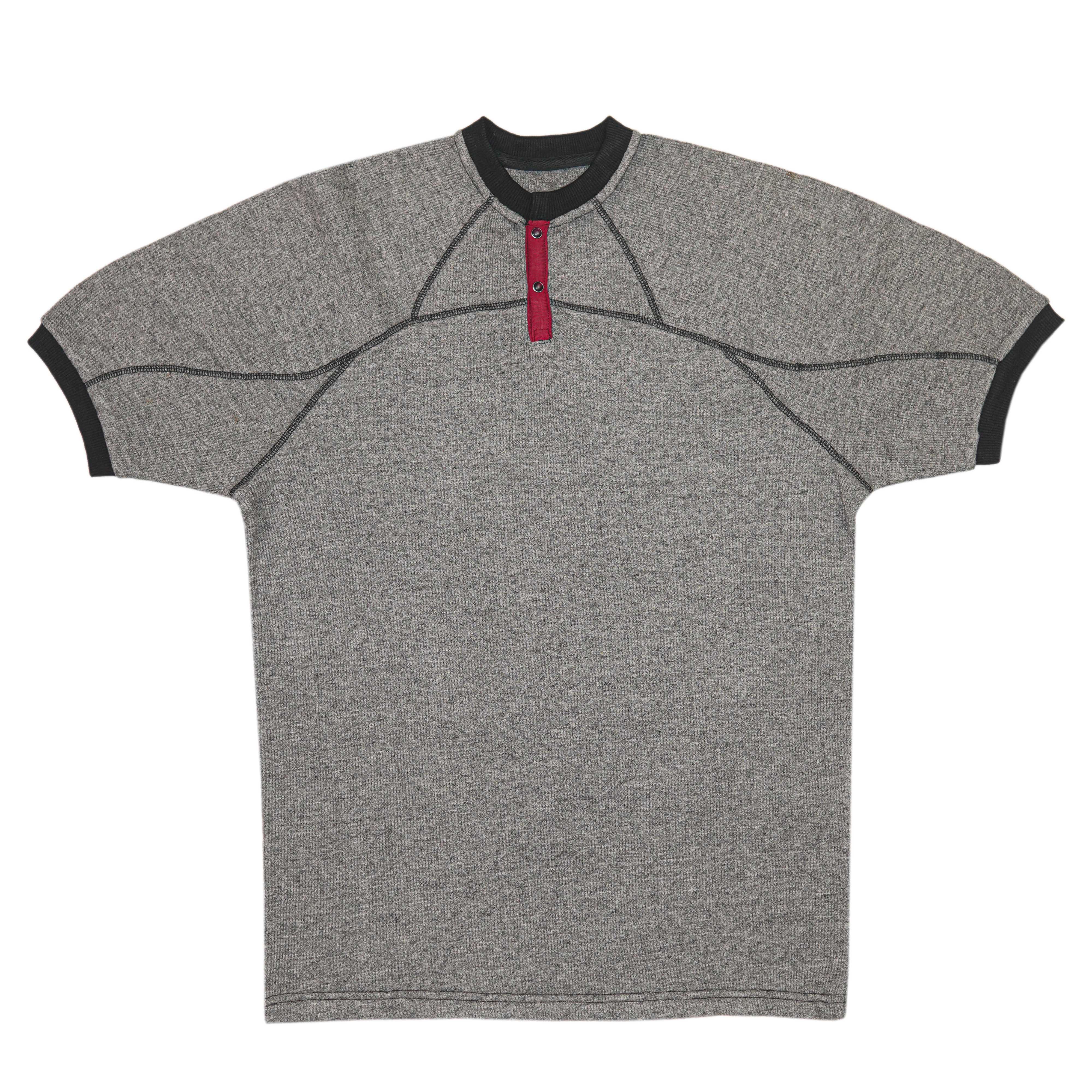 Thermal 2-Button Henley Raglan Short Sleeve T-Shirt