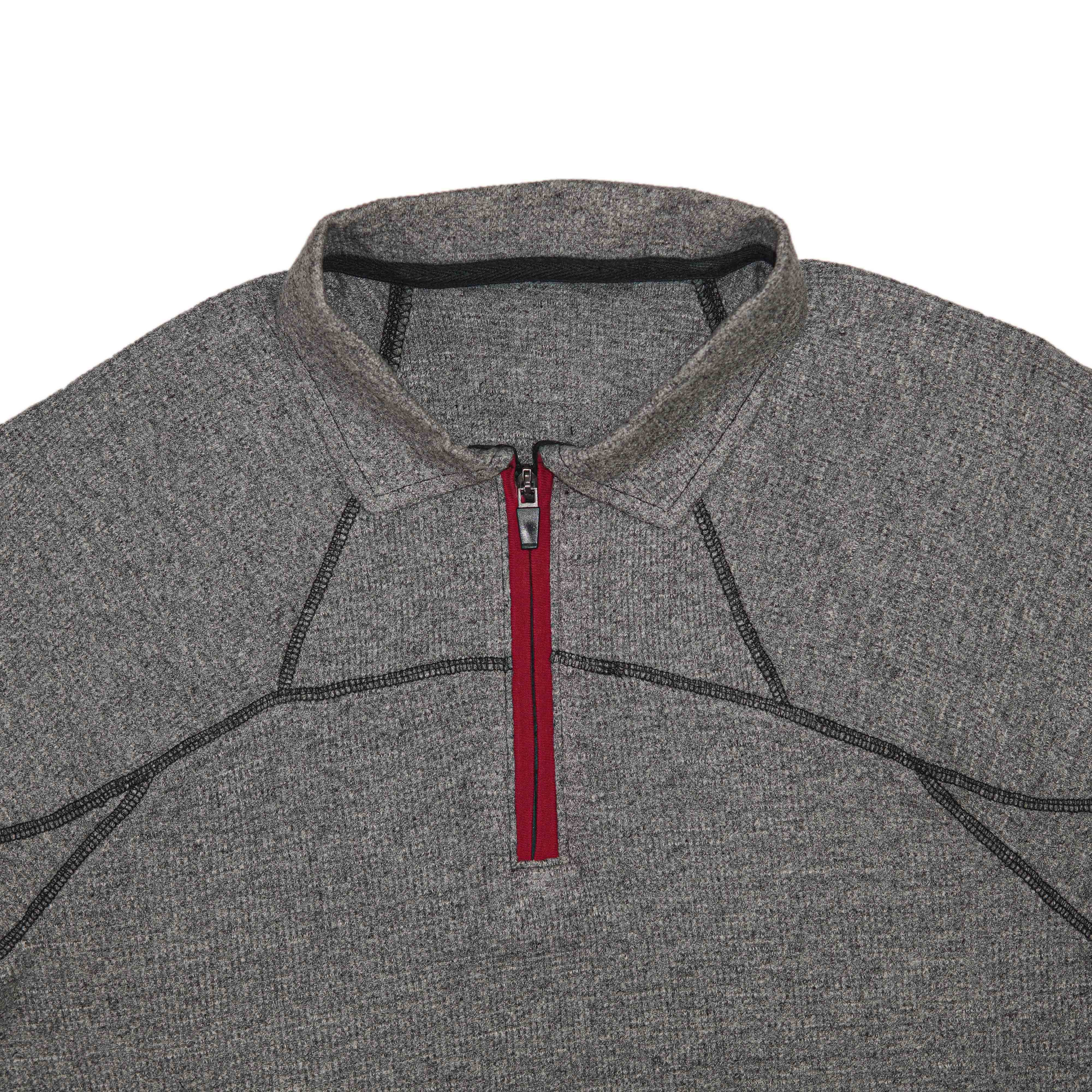 Short Sleeve Thermal Quarter Zip Polo Shirt