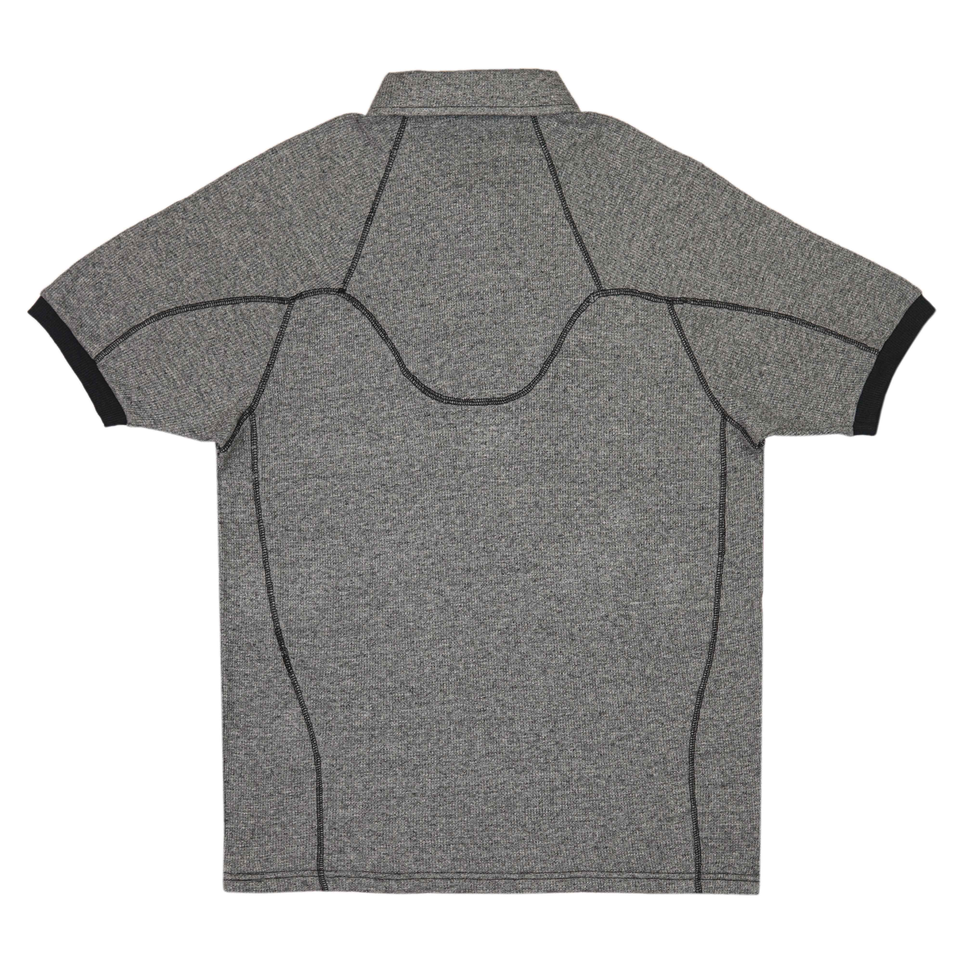 Short Sleeve Thermal Quarter Zip Polo Shirt