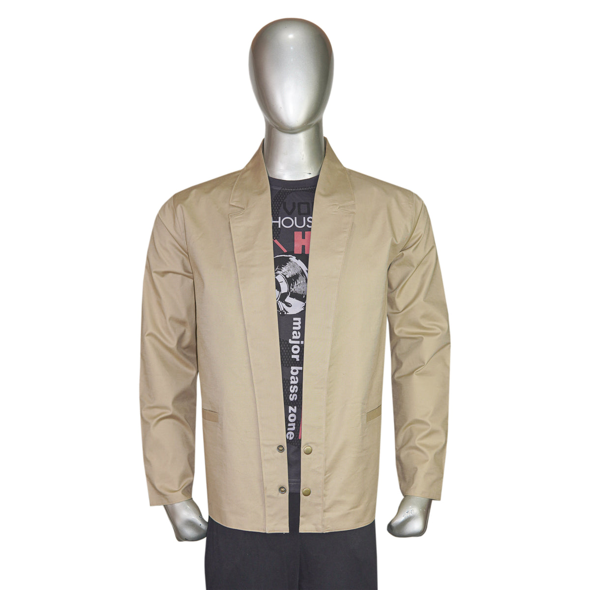 Men’s Beige Twill Blazer Coat