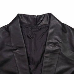 Men’s Artificial Leather Blazer Coat