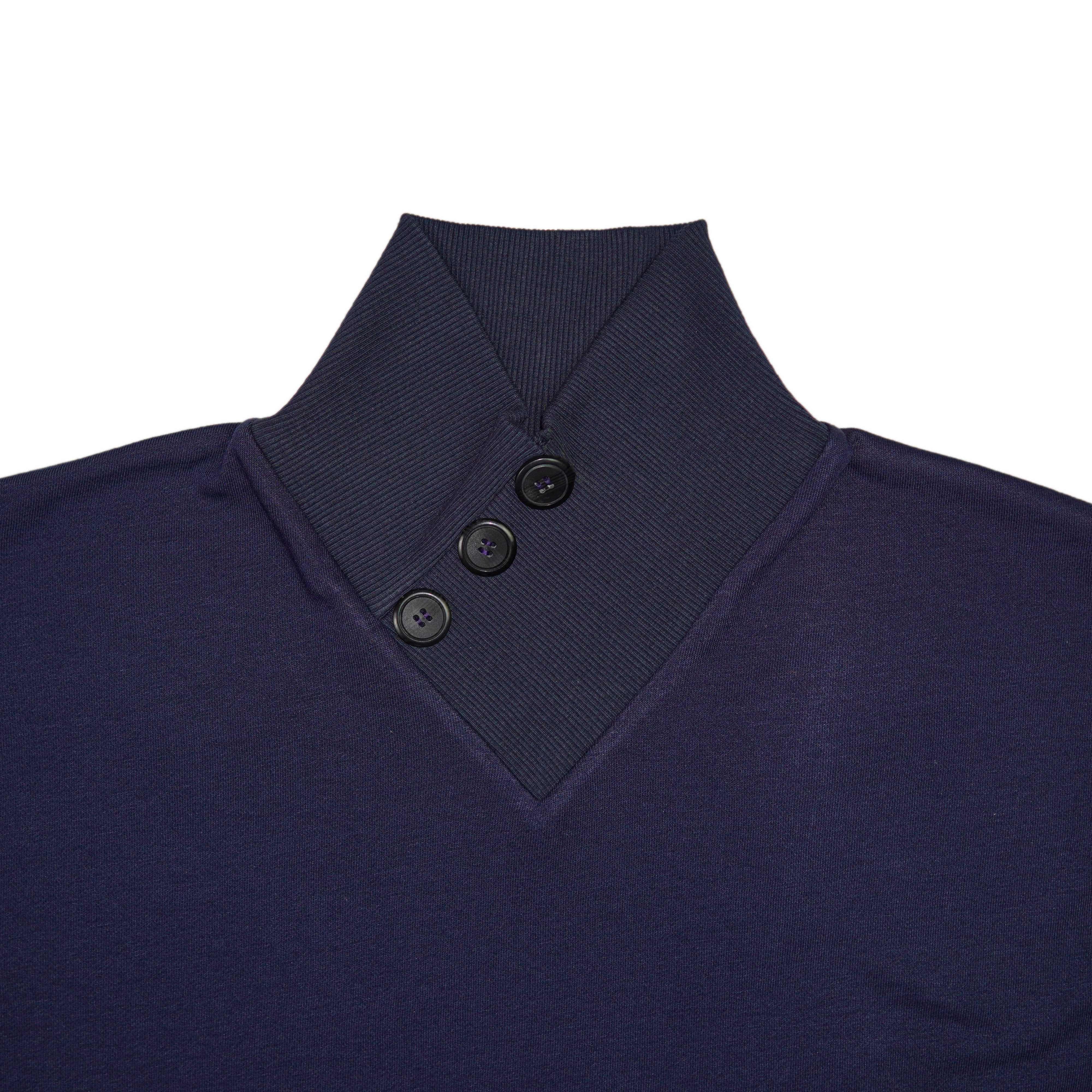 Meticulously Crafted Button-Neck Pullover Sweatshirt