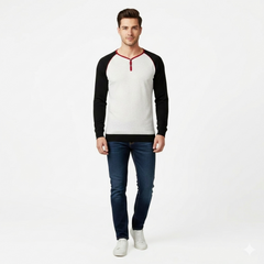 Y-Neck Raglan Long Sleeve Thermal T-Shirt