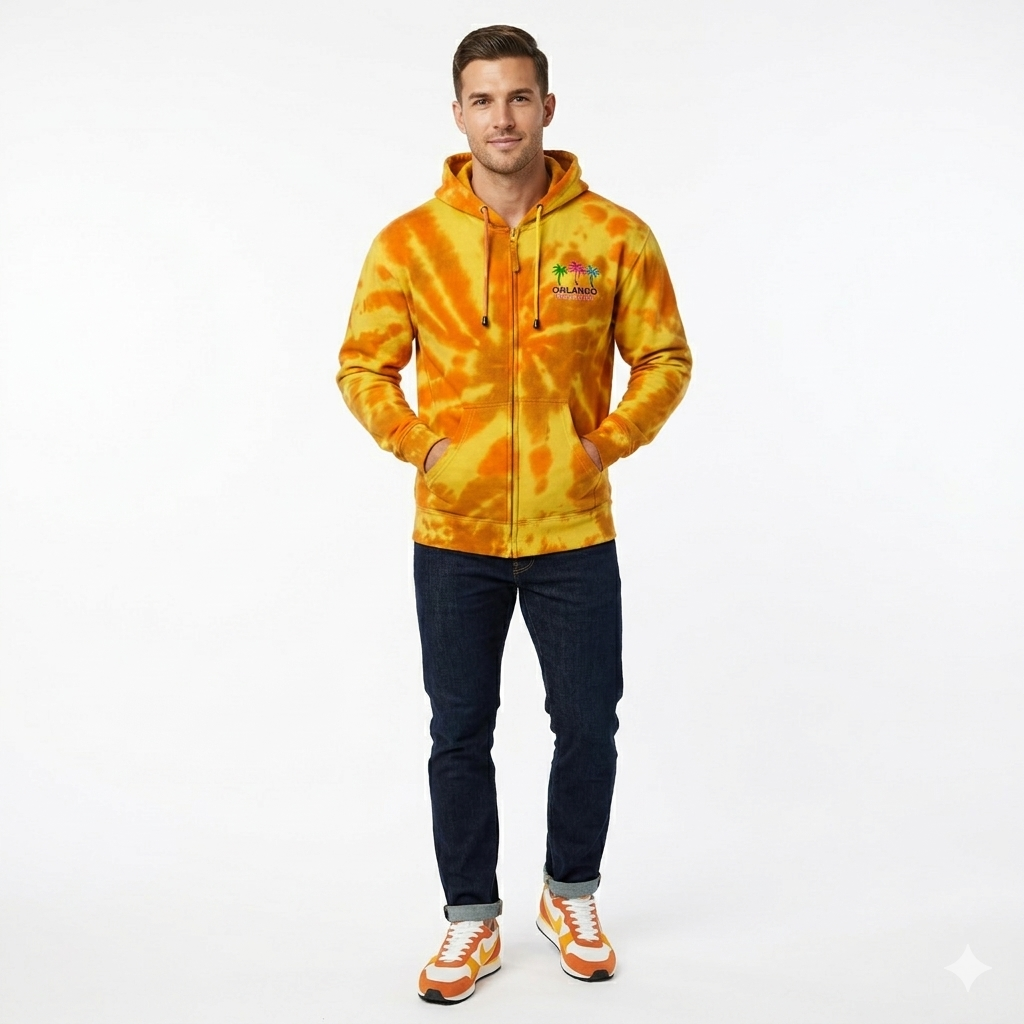 Orlando Fire Effect Tie & Dye Hoodie