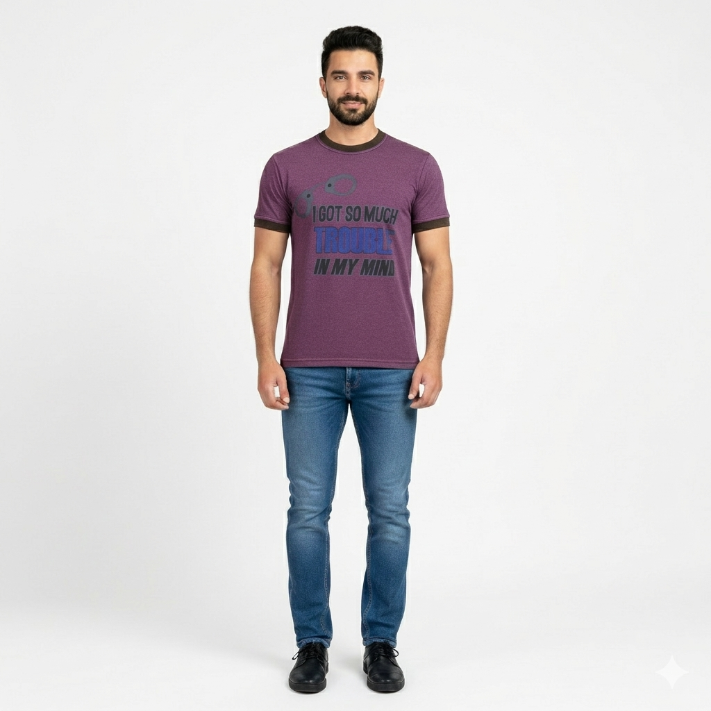 Contrast Rib Shaded T Shirt
