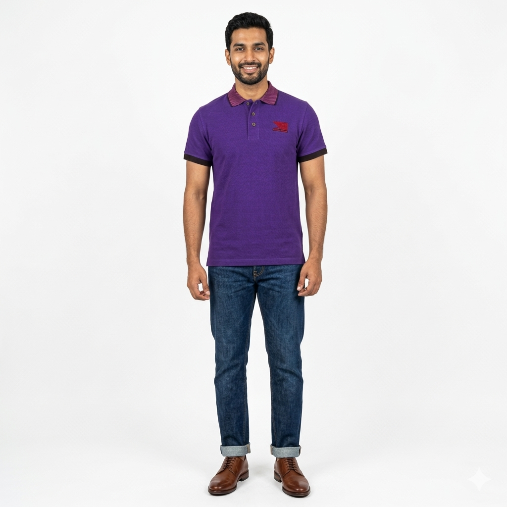 Royal Purple 03-Tunic Shaded Polo Shirt