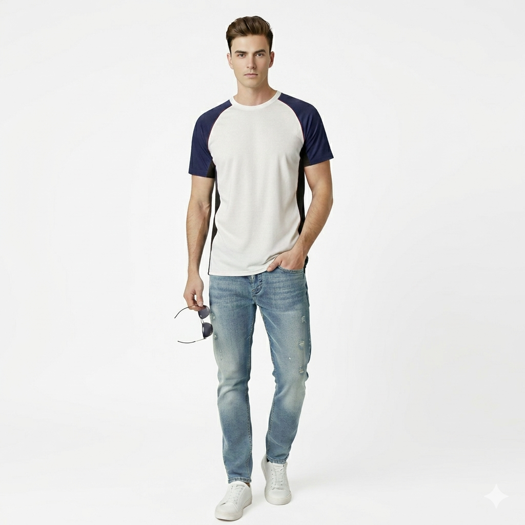 Side Panel Against Sweating Raglan T Shirt