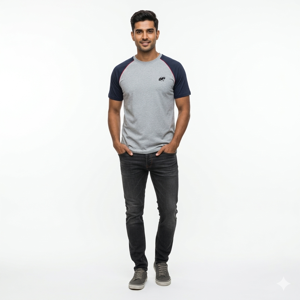 MEN Crew Neck Raglan Short Sleeve T Shirt