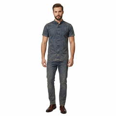 Short Sleeve Denim Suit