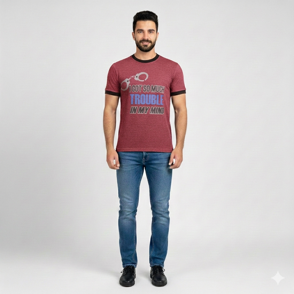 Contrast Rib Shaded T Shirt