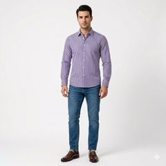4-Way Stretched Narrow Lining Formal Dress Shirt with causal wearing feelings