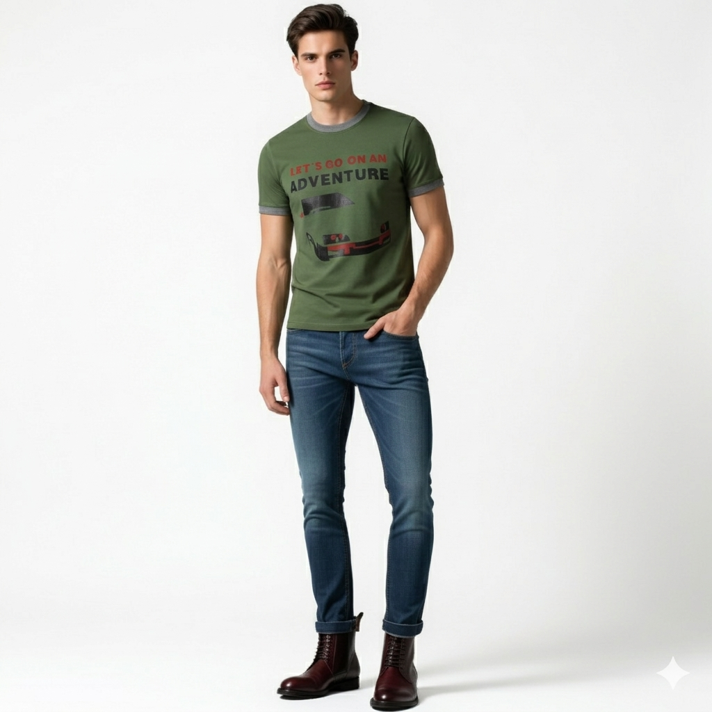 MEN Acid Wash T Shirt