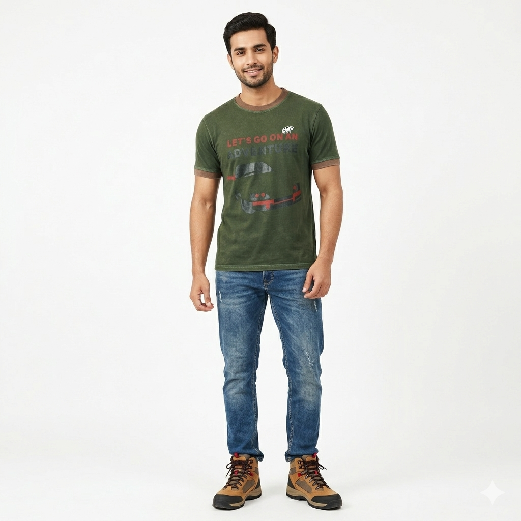 MEN Acid Wash T Shirt