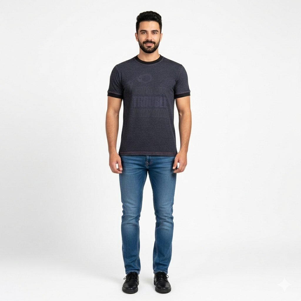 Contrast Rib Shaded T Shirt