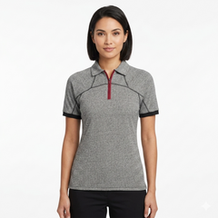 Short Sleeve Thermal Quarter Zip Polo Shirt