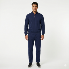 Quarter Zip Long Sleeve Sweatshirt with Trouser Tracksuit