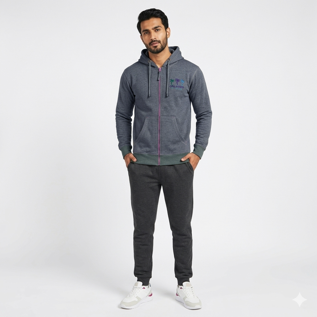 Contrast Rib Orlando Plain Hoodie