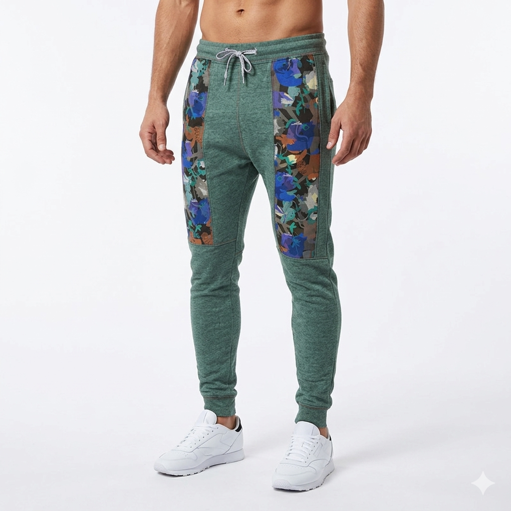 Camouflage Summer Trousers With Center Panel