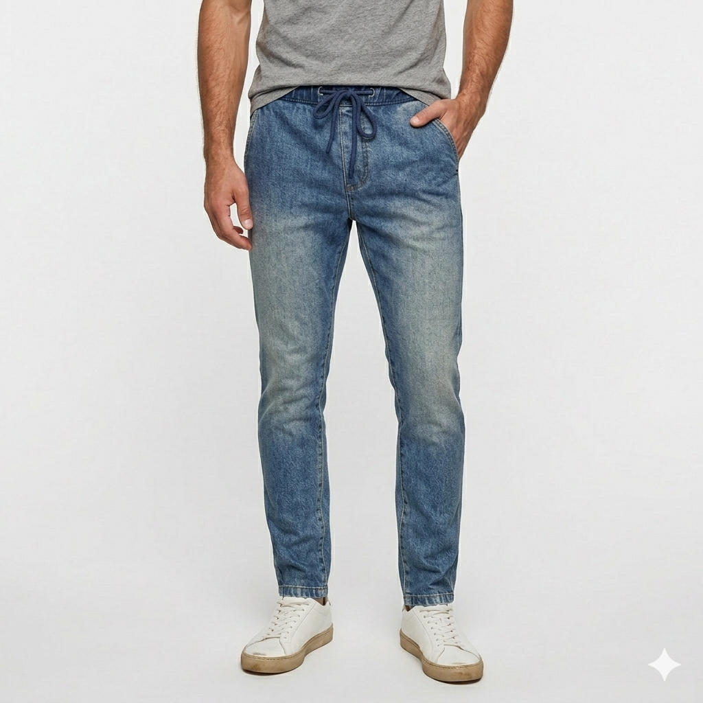 Center Shade 2-Tunic Denim Trouser