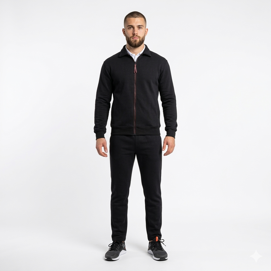 Full Zip Long Sleeve Polo Shirt with Trouser Tracksuit